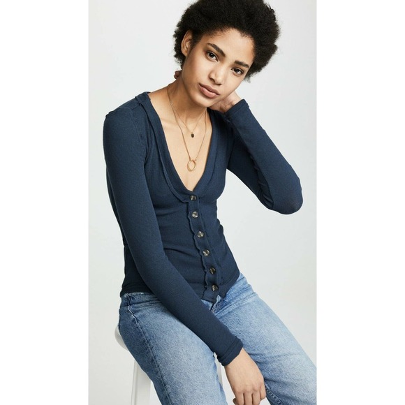 Free People Call Me Cardi Fit Button Down Plunge - Picture 5 of 12